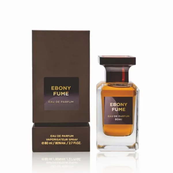 Image du parfum et de la boîte Fragrance World Ebony Fume