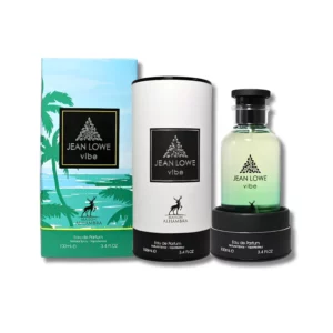 Jean_Lowe_Vibe_Perfume_100ml_EDP_Maison_Alhambra Image de la boîte et du parfum Jean Lowe Vibe
