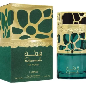 qimmah-for-women-perfume-100ml-edp-lattafa-100215489 Image de la boite et du parfum Qimmah for Women Lattafa