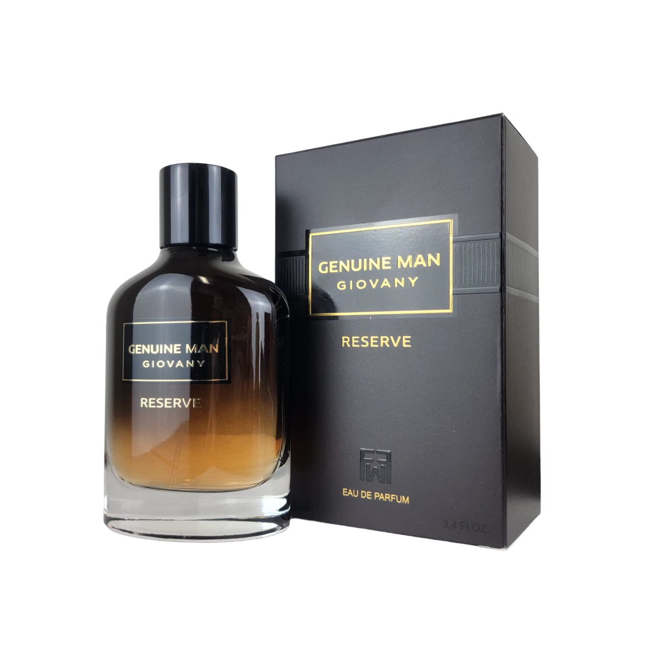 Image de la boîte et du parfum Fragrance World Genuine Man Reserve